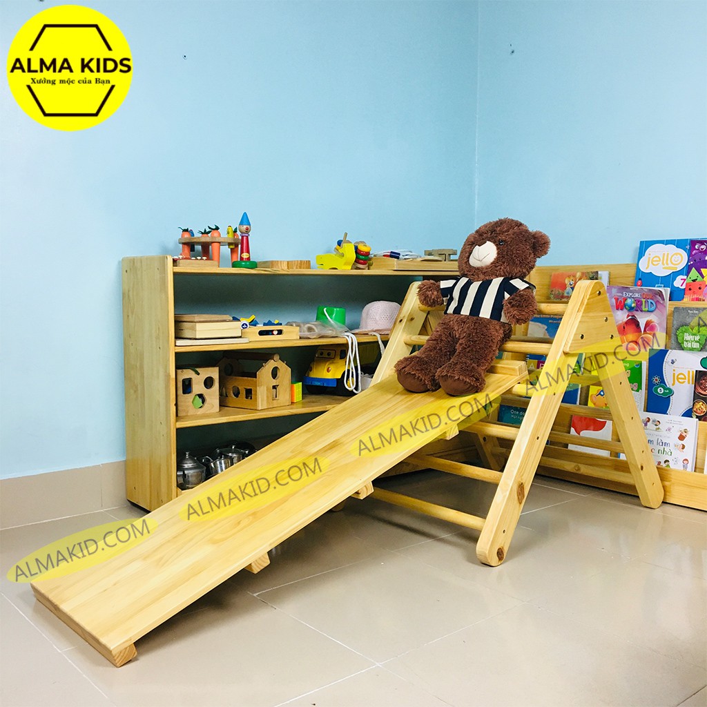 Cầu Trượt Cho Bé Giúp Tăng Thể Lực Pikler Triangle Alma Kids AMK2109 – Bộ Vận Động.