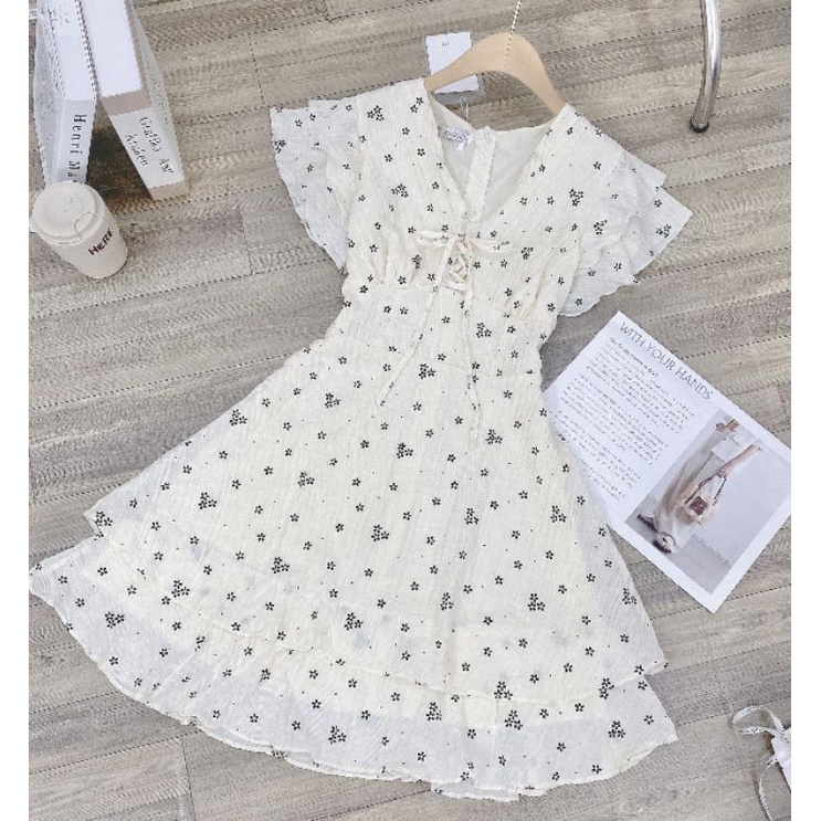 Váy hoa thô boy loại 1 tiểu thư nhẹ nhàng