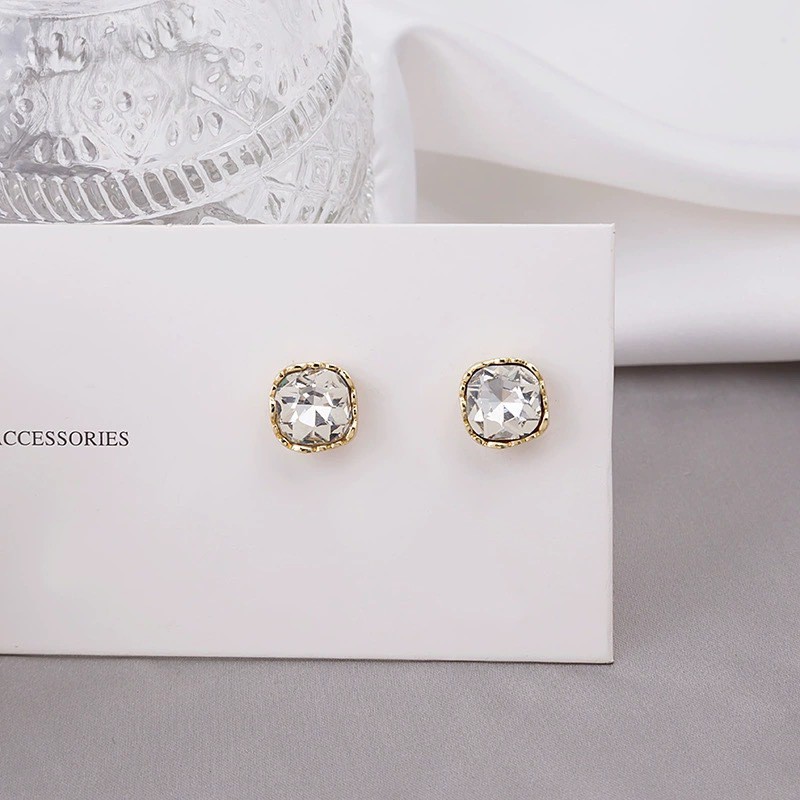 Khuyên tai dáng vuông mạ bạc 925 cá tính thời trang dành cho nữ