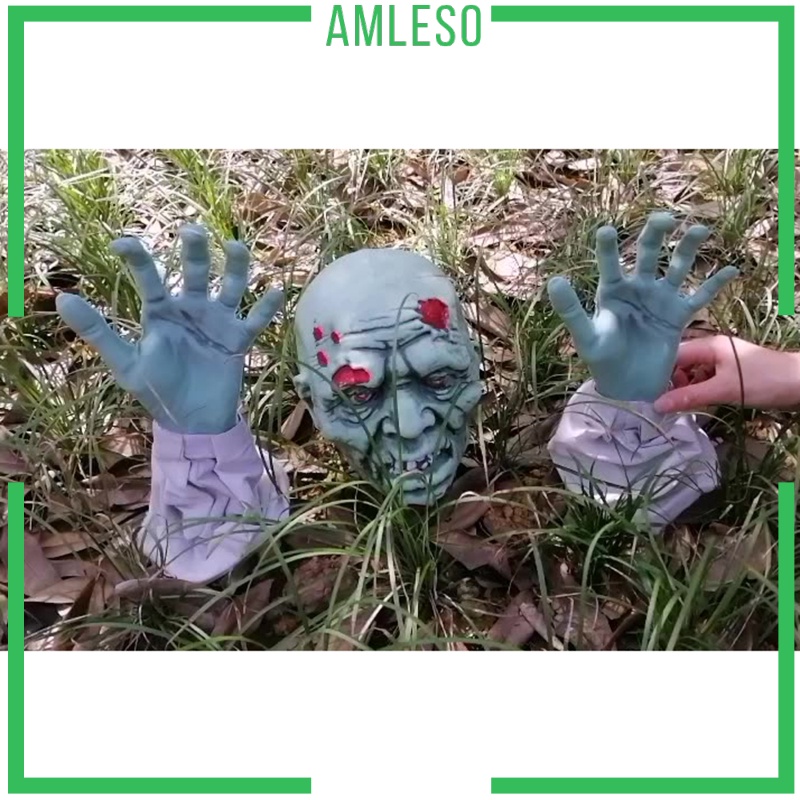 [AMLESO]Scary Garden Zombie Decoration Horrible Outdoor Lawn Severed Spooky Ornament