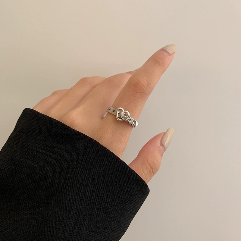 Nhẫn hở có thể điều chỉnh được thiết kế trái tim độc đáo thời trang dành cho nữ 22769