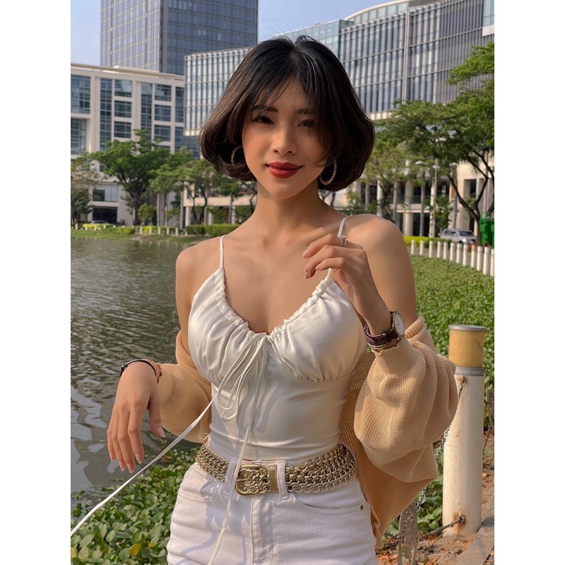 ÂME.STUDIO | Áo croptop thắt dây - Doris top 2021 ˇ
