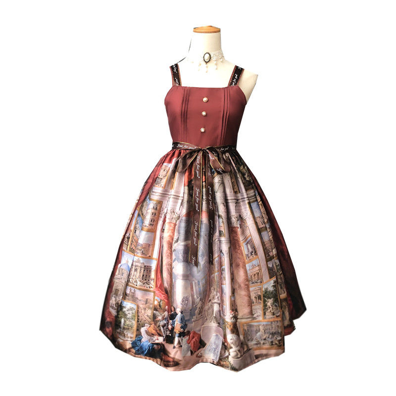 Đầm Lolita cổ điển họa tiết tranh sơn dầu hoàng gia | BigBuy360 - bigbuy360.vn