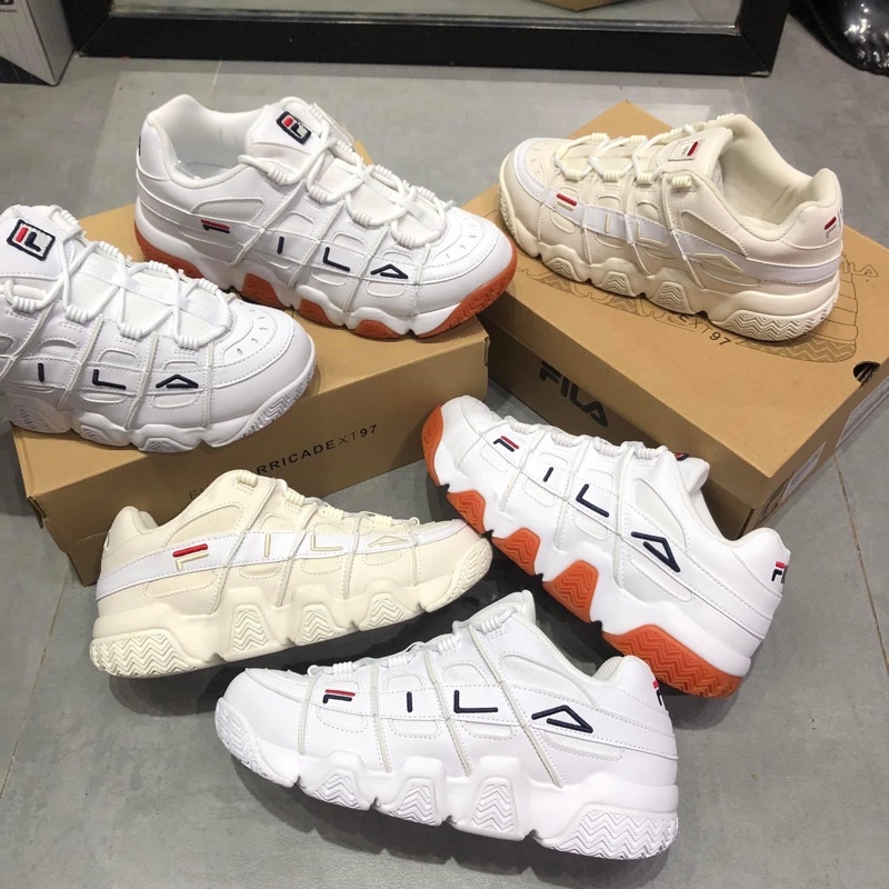 Giày FILA Barricade XT97 x BTS - White/GUM/Begie