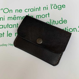 Bóp nữ mini - đồ da thủ công - chất liệu da bò - màu đen