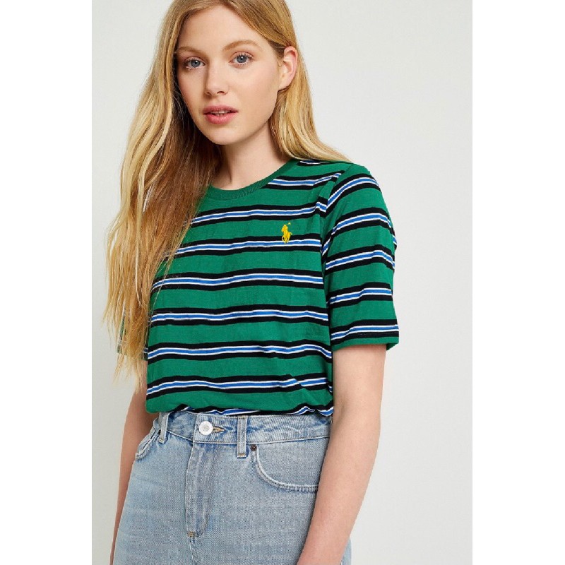 ÁO THUN SỌC LOGO THÊU