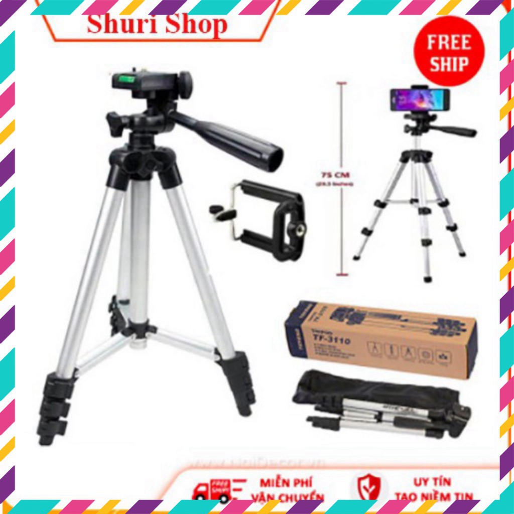 Giá Đỡ Điện Thoại 3 Chân Tripod 3110 Và Điều Khiển Remote Chụp Ảnh Tương Thích Nhiều Dòng Máy