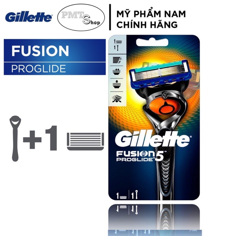 Dao cạo râu cao cấp 5 lưỡi Gillette Fusion Proglide (Cán Dao + Lưỡi Dao + Đầu bảo vệ)