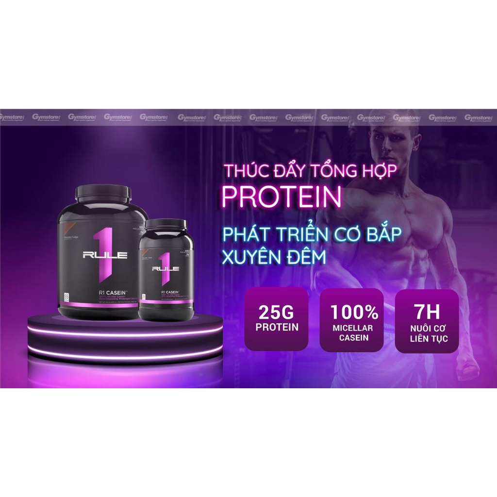 Sữa nuôi cơ ban đêm Rule1 R1 Casein, 4.0 Lbs (55 Servings) nhập khẩu Mỹ - Gymstore tổng hợp protein, phát triển cơ bắp