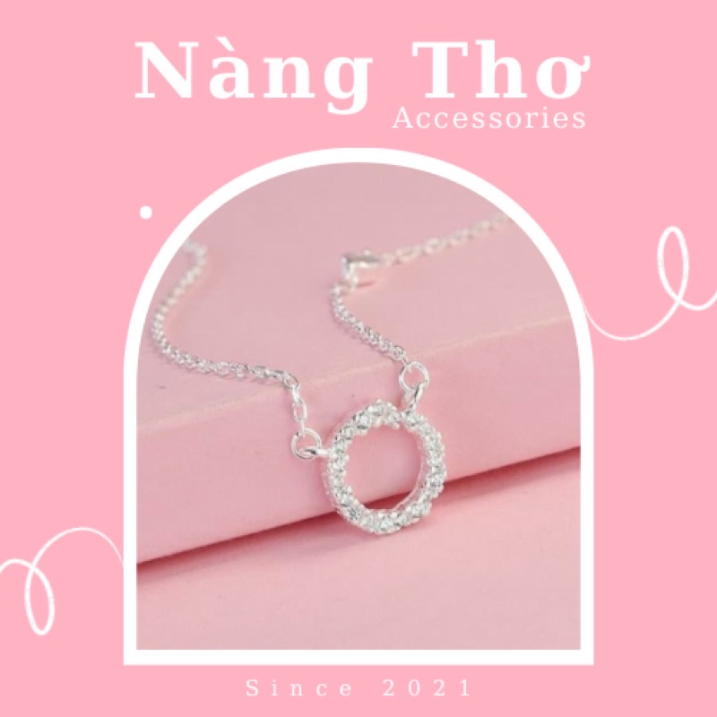 Vòng cổ nữ, dây chuyền mặt tròn gắn đá Nàng Thơ Accessories