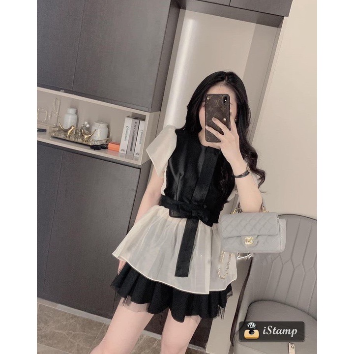 ÁO SƠ MI LỤA TÁC TA ĐAI NƠ EO PHỐI | BigBuy360 - bigbuy360.vn
