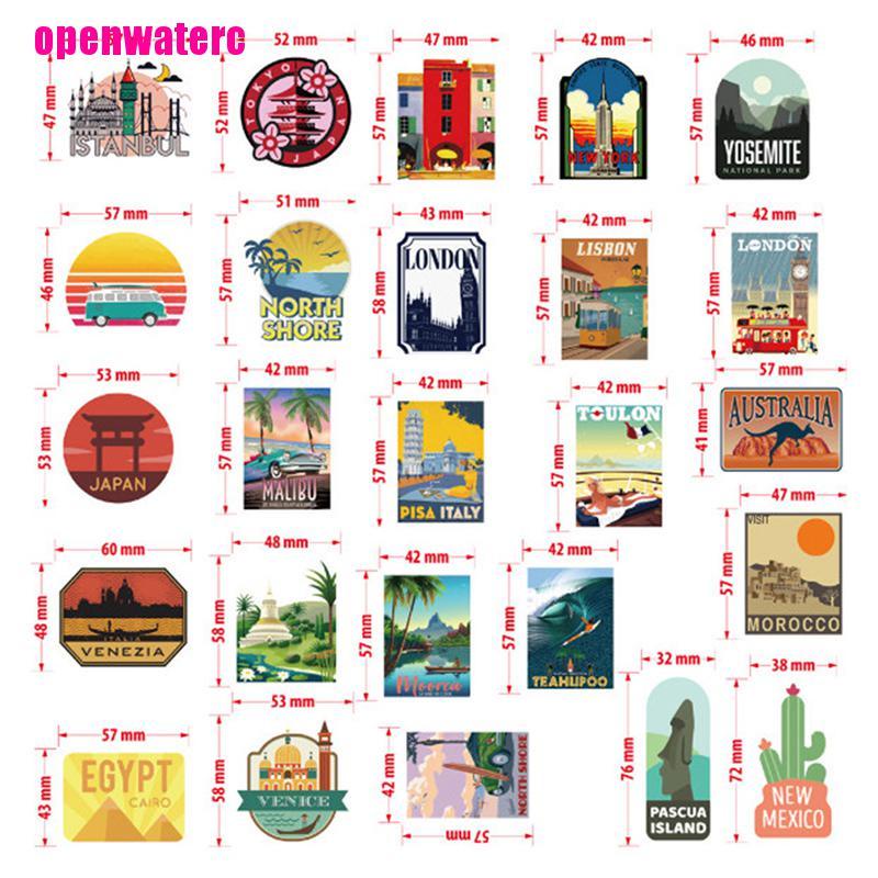 Bộ 50 Miếng Dán Vali Du Lịch Chống Thấm Nước Họa Tiết Hoạt Hình Graffiti