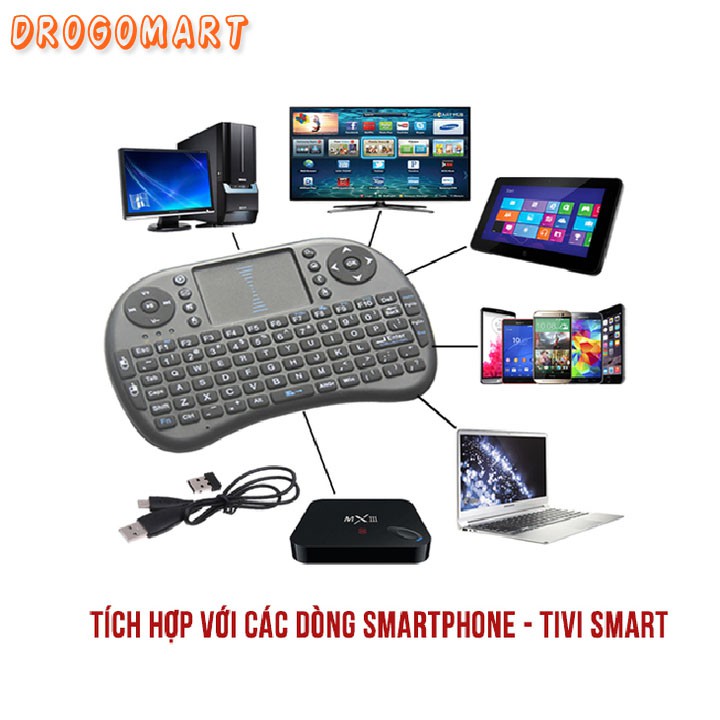 ( FREESHIP 99K ) Chuột bay kiêm bàn phím không dây UBK dùng cho Smart TV