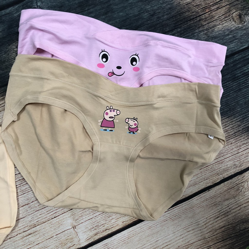 Quần lót BẦU CẠP CHÉO IN HÌNH siêu kute chất cotton co dãn thoải mái QL-A7