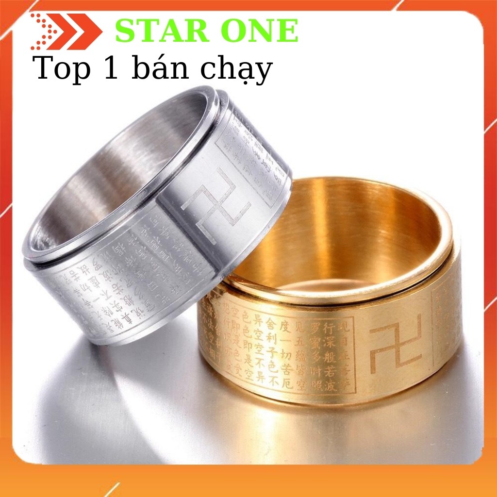 Nhẫn Bát Nhã Tâm Kinh Xoay 360 Dành Cho Nam Hàng Cực Đẹp Chuẩn Thái Lan Được Làm Bằng Tintan Cao Cấp