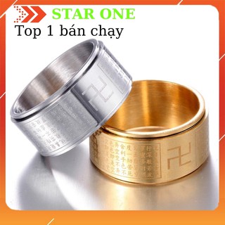 Nhẫn Bát Nhã Tâm Kinh Xoay 360 Dành Cho Nam Hàng Cực Đẹp Chuẩn Thái Lan Được Làm Bằng Tintan Cao Cấp