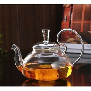 Ấm trà thủy tinh quai vồng