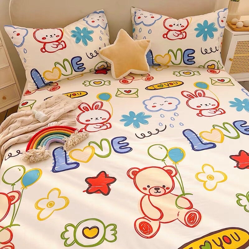 Ga gối cotton hàng nhập khẩu 100% cotton, set ga gối mềm mịn mát hàng loại 1