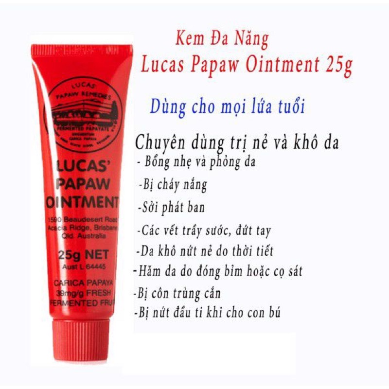 Kem nẻ Lucas Pawpaw Úc 25g