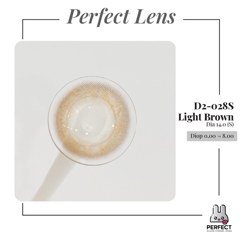 Lens Mắt , Kính Áp Tròng D2-028S LIGHT BROWN Có Độ Cận và Không Độ , DIA 14.0 ,Cho Mắt Nhạy Cảm Giá Sale