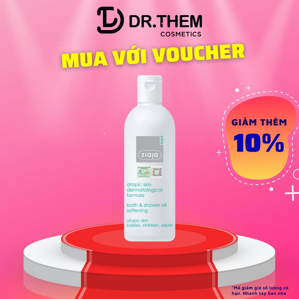 Dầu Tắm Mềm Mịn Da Ziaja Med Atopic Skin Dermatological Formula Bath &amp; Shower Oil 270ml Atopy Sữa Tắm