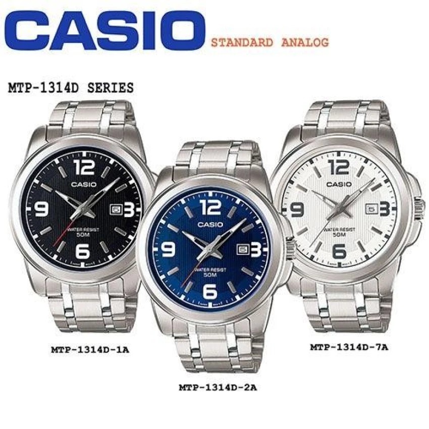 Đồng hồ nam dây kim loại Casio chính hãng Anh Khuê MTP-1314D-2AVDF