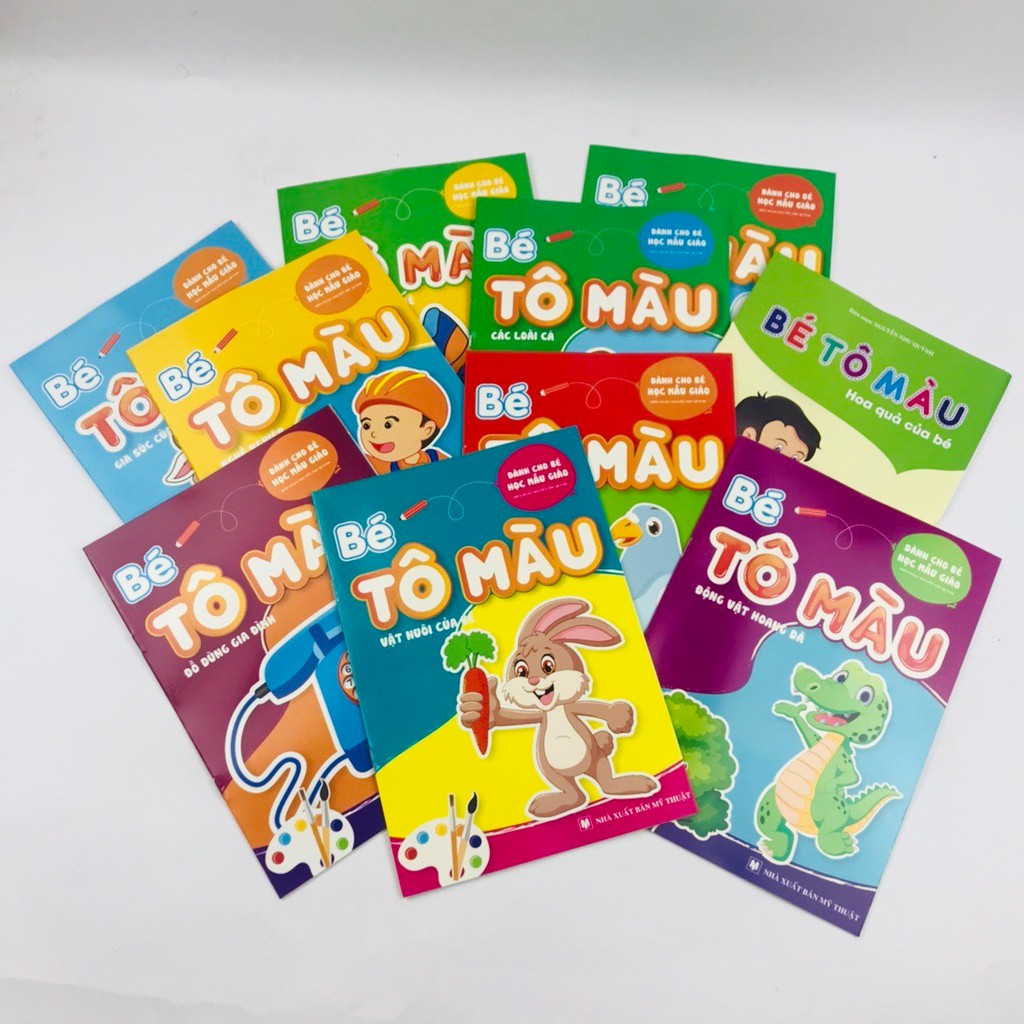 Combo 10q tập tô màu siêu rẻ cho bé