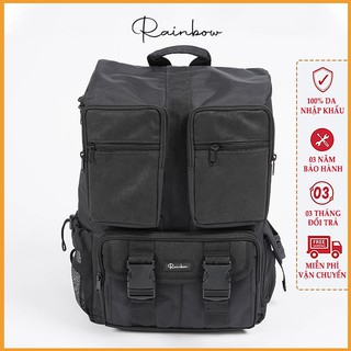 Balo đẹp cho nam đa dụng Rainbow BALO001, phối da cao cấp, chất liệu canvas chống nước, thời trang du lịch cao cấp.