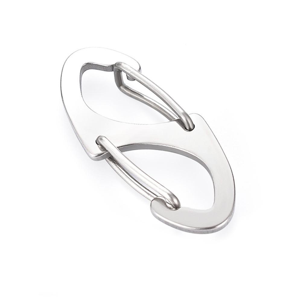 1 Móc Khóa Carabiner Hình Số 8 Bằng Thép Không Gỉ Đa Năng L6R1
