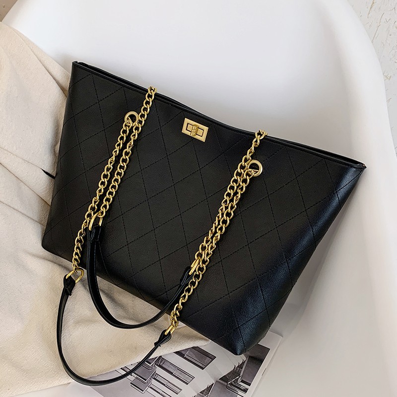 CÓ SẴN D221 Túi xách phối dây xích khóa ngang thời trang