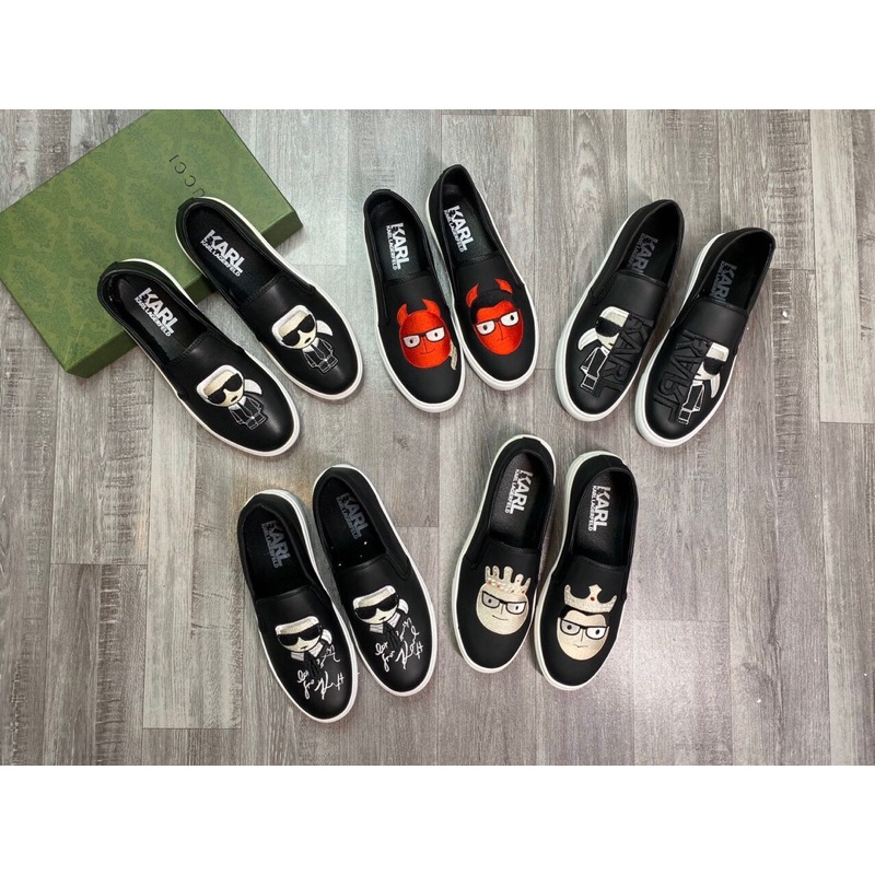 giầy karl ông già đeo kính - giày slipon da nam