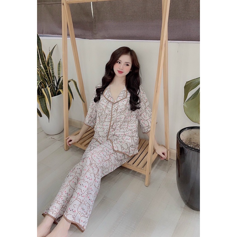 Đồ mặc nhà nữ Pijama LỤA SATIN, Đồ ngủ nữ tay ngắn quần dài - Bông S.T.Ỏ.R.E | BigBuy360 - bigbuy360.vn