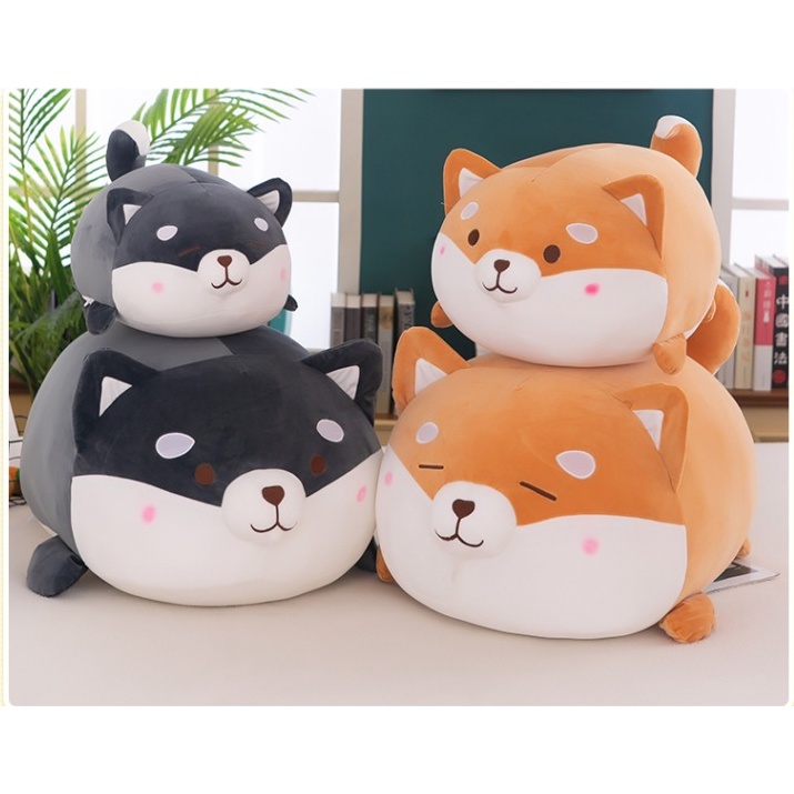 Gấu bông chó Gối Ôm Hình Chú Chó Shiba Inu Biểu Tượng Cảm Xúc Dễ Thương