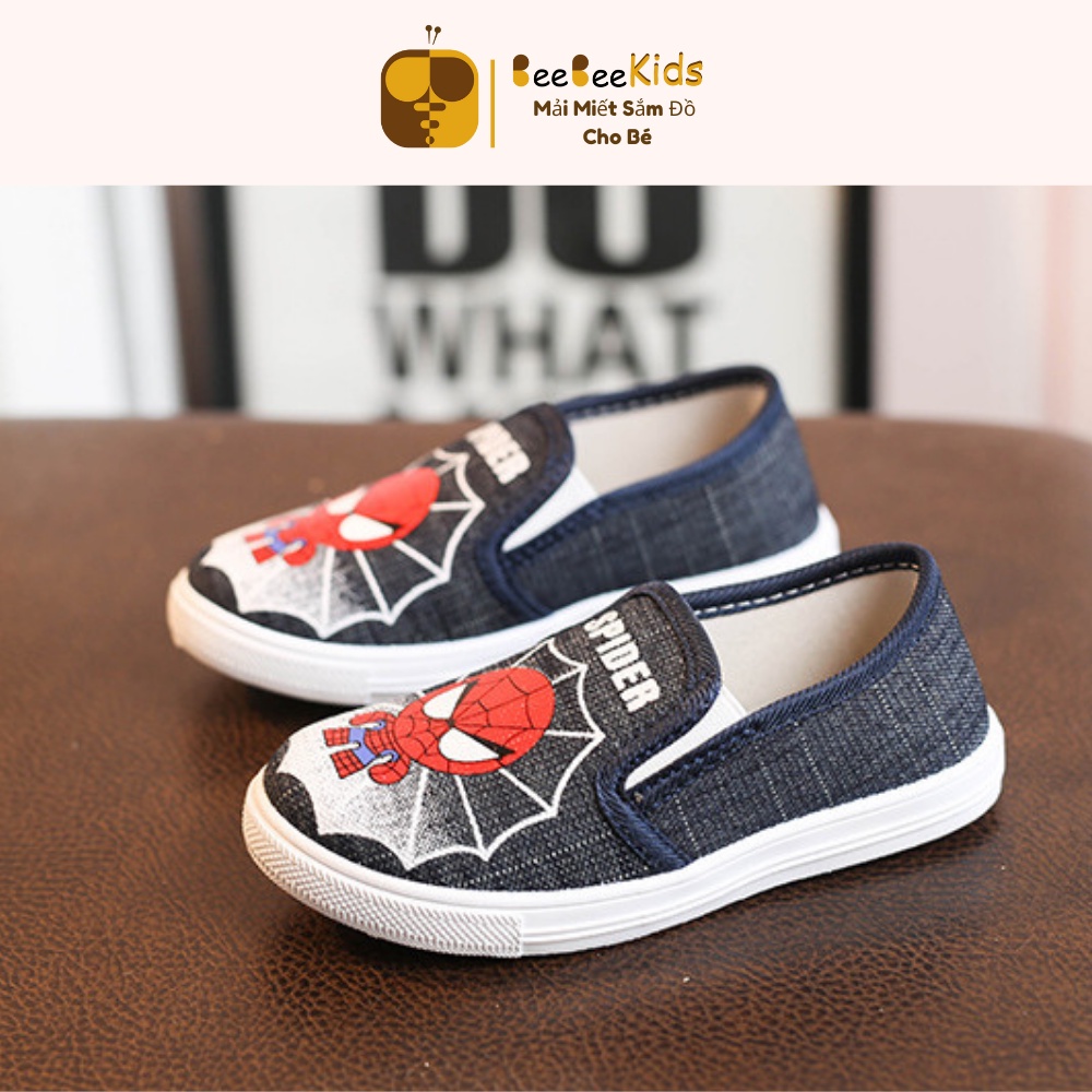 Giày Lười Bé Trai Siêu Nhân Nhện Spider Man Chống Trượt Cho Bé Từ 2-8 Tuổi BEEBEEKIDS