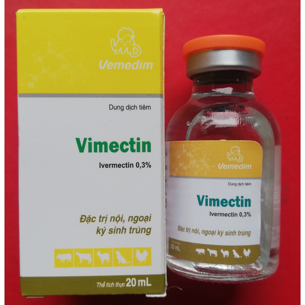 1 lọ Vimectin 20 ml Sản phẩm cao cấp chuyên dùng cho trâu, bò, dê, cừu, heo, gia cầm, chó, mèo, thỏ