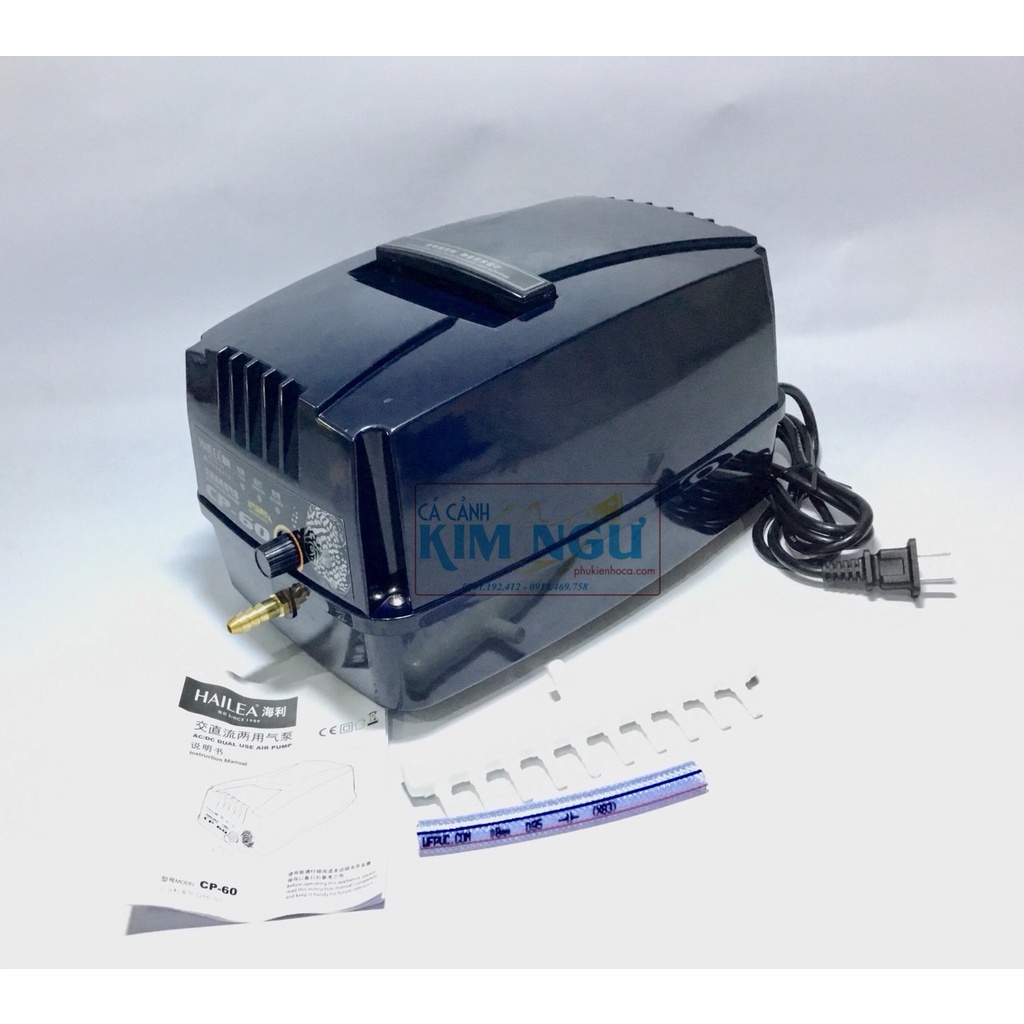Máy Sủi Khí Oxy Tích Điện Cho Hồ Cá Hailea CP 60