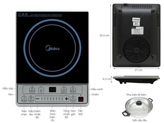 Hàng chính hãng - Bếp từ Midea MIB2015DE