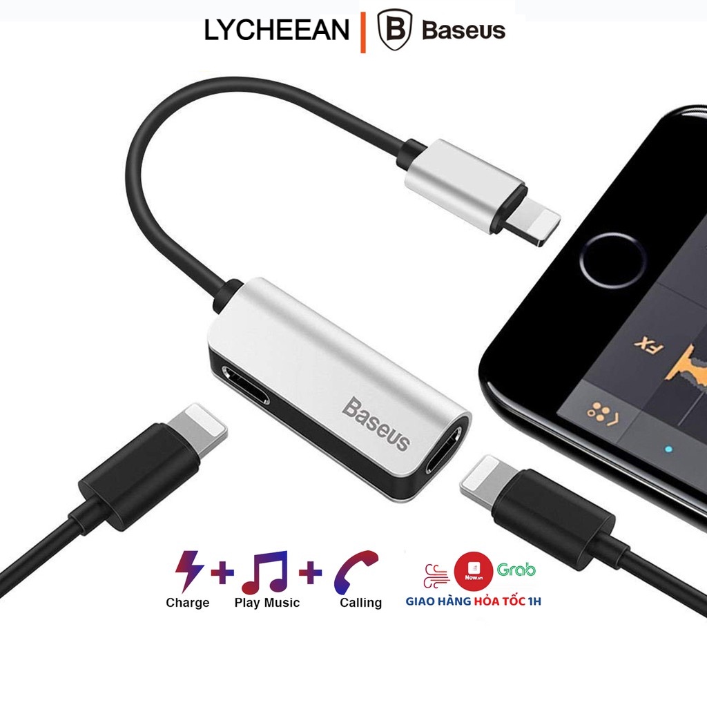 Bộ Chia Cổng 1 Thành 2 Baseus ( Bền + Vừa Nghe +Sạc+ Mic ) Cho IP7/IP8/IPX/ip