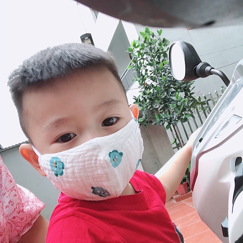 Khẩu trang xô muslin 2 mặt cho bé siêu mềm mịn
