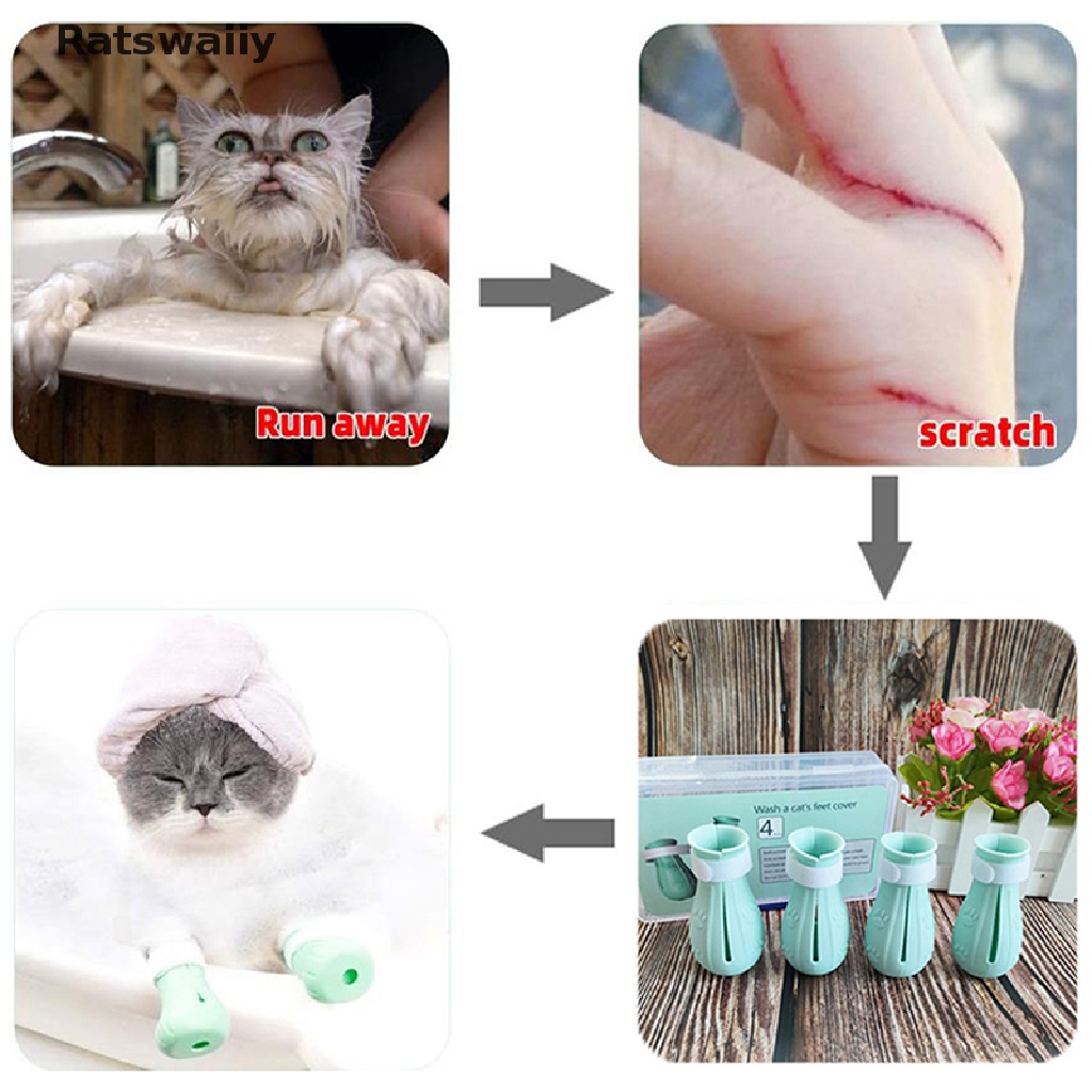 Vỏ bọc móng vuốt mèo chống cắn khi tắm