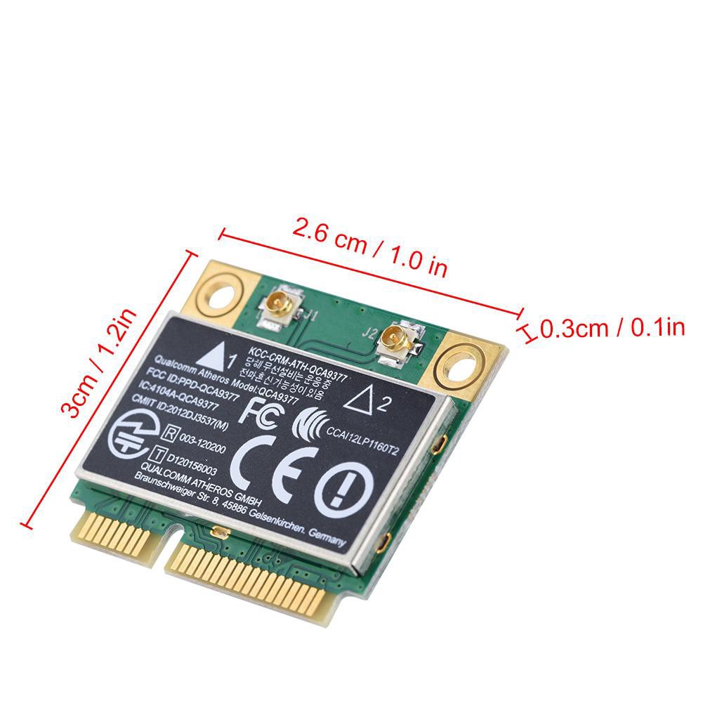 Sale 73% Card Wifi 2.4 / 5G 433Mbps Bluetooth 4.2 không dây Mini PCI-E 802.11AC cho Laptop PC ,  Giá gốc 247000đ - 9H71