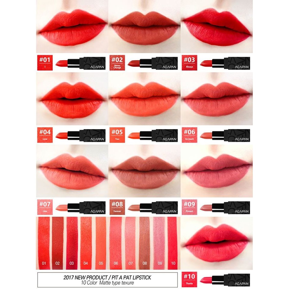 [Giá vợt sale 90%] Son lì dạng thỏi Agapan Pit A Pat Matte Lipstick