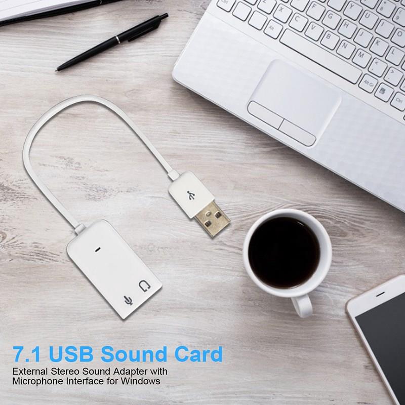 AMORUS Card Âm Thanh USB 7.1 Có Cổng Cắm Mic