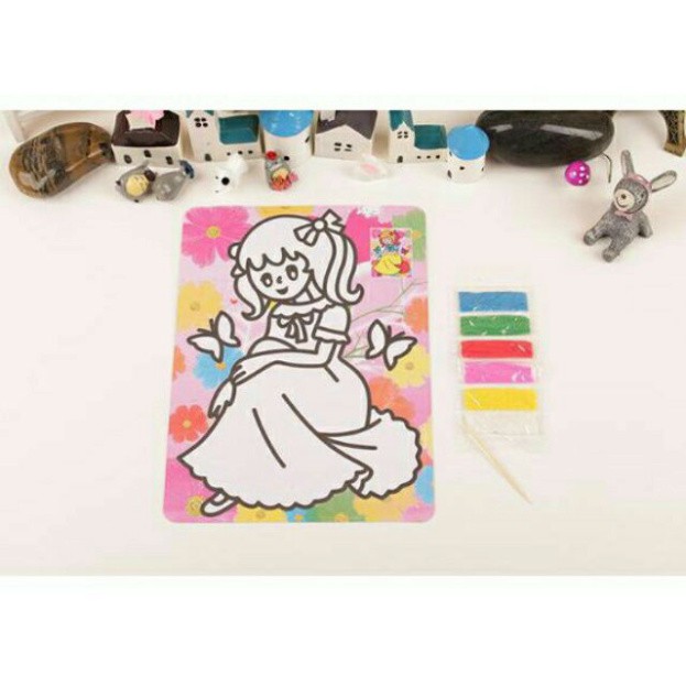 10 Tranh cát a4 nền màu .