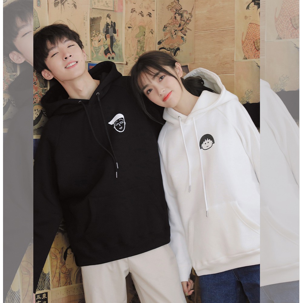 Áo Hoodie có cổ Cặp Đôi Unisex Hình Icon dễ thương phong cách Hàn Quốc cá tính, Chất nỉ mã HD23 - Tặng vòng xinh