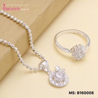 Combo dây chuyền và nhẫn bạc Ý 925 Bạc xinh Huệ Ngân - Cánh bướm mùa xuân J+DS160008