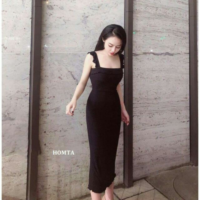 Đầm Body cánh Tiên Thun Gân - Váy cánh tiên 2 dây | BigBuy360 - bigbuy360.vn