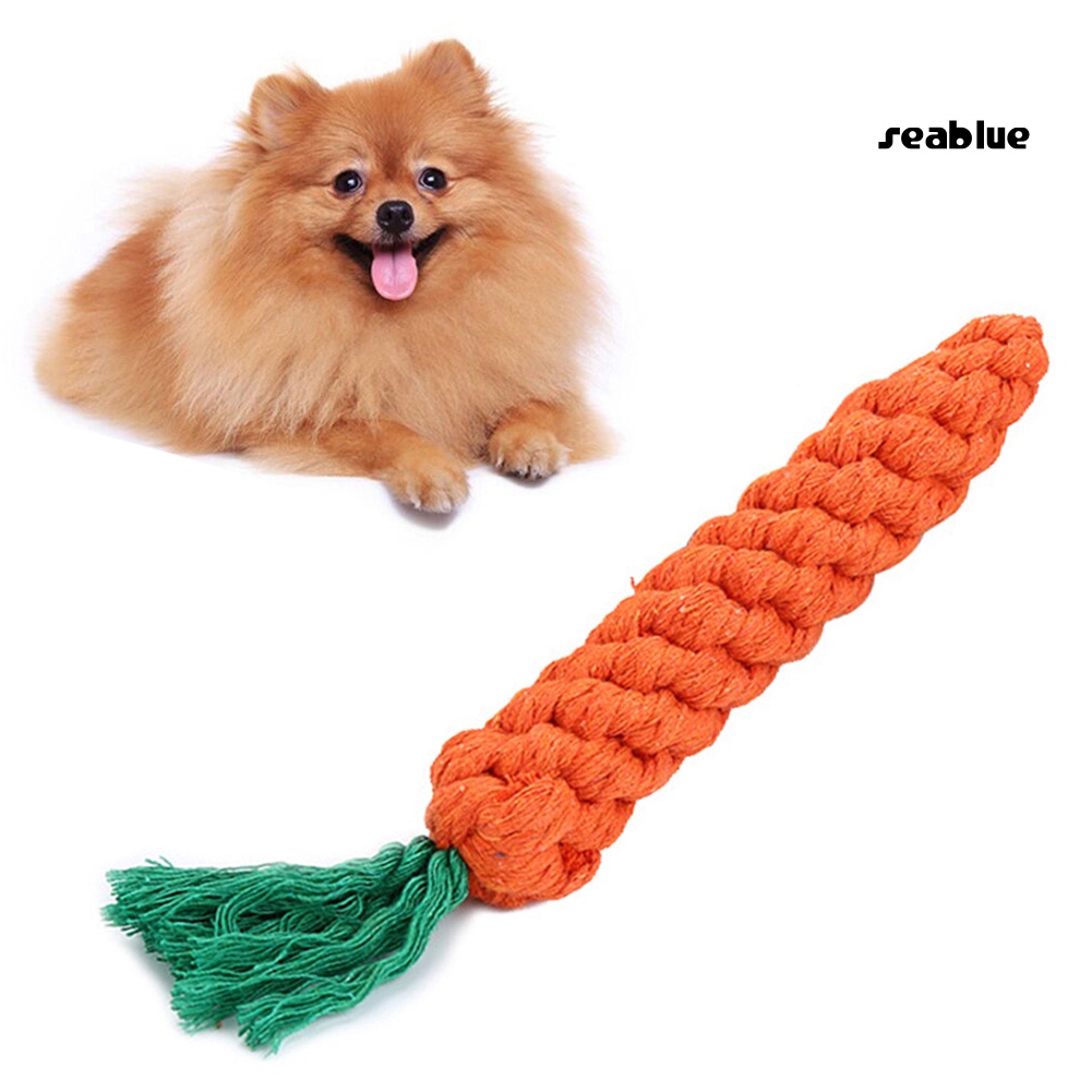 【SE】Pet Dog Puppy Carrot Shape Cotton Rope Molar Tooth Cleaning Chew Training Toy