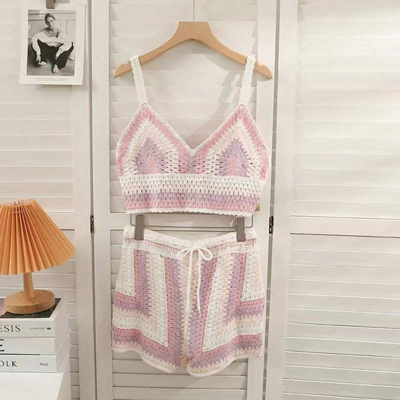 Brroa Set Áo Croptop Dệt Kim Không Tay Và Quần Short Lưng Cao Phong Cách Đường Phố Thời Trang Cho Nữ