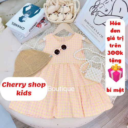 Váy cho bé gái, váy kẻ hàng size nhỡ cực hot hit cho các bé yêu từ 3-6 tuổi Cherry Đà Nẵng